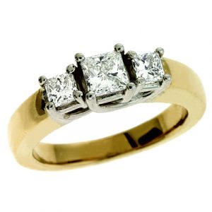 Yellow & White Gold Three Stone Ring