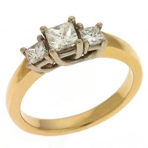 Yellow & White Gold Three Stone Ring