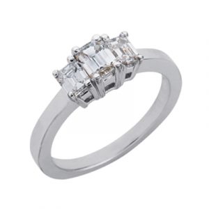 White Gold Three Stone Ring