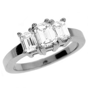 Platinum Three Stone Ring - Style#EN6663-PL