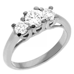 White Gold Three Stone Ring