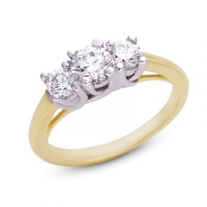 Yellow & White Gold Three Stone Ring