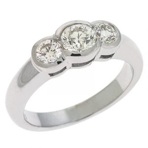 White Gold Three Stone Ring