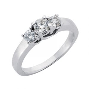 White Gold Three Stone Ring