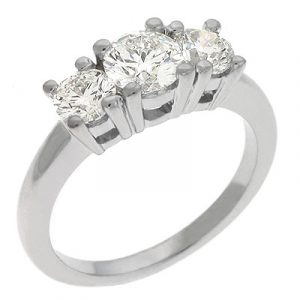 White Gold Three Stone Ring