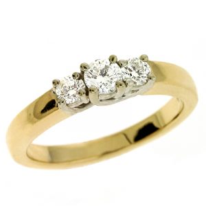 Yellow & White Gold Three Stone Ring