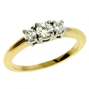 Yellow & White Gold Three Stone Ring