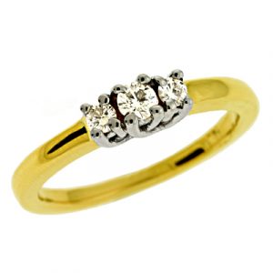 Yellow & White Gold Three Stone Ring