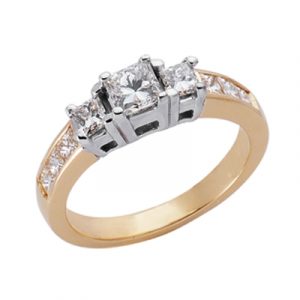 Yellow & White Gold Three Stone Ring