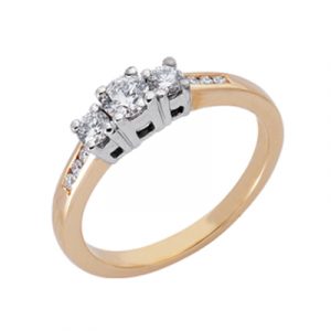 Yellow & White Gold Three Stone Ring