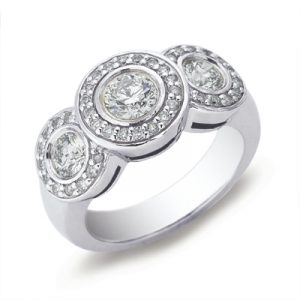 Platinum Three Stone Ring