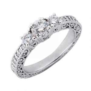 White Gold Three Stone Ring