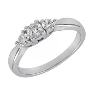 White Gold Three Stone Ring