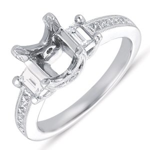 White Gold Pave Engagement Ring