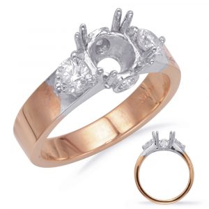 Rose & White Gold Engagement Ring - Style#EN7286RW