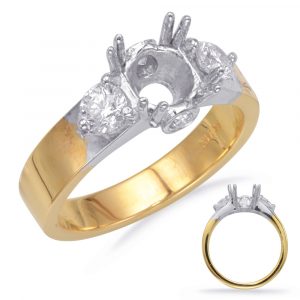 Yellow & White Gold Engagement Ring - Style#EN7286YW