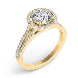 Yellow Gold Halo Engagement Ring