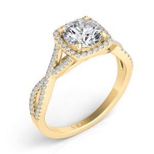 Yellow Gold Halo Engagement Ring