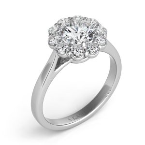 Platinum Halo Engagement Ring