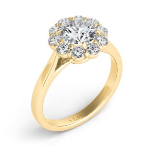 Yellow Gold Halo Engagement Ring