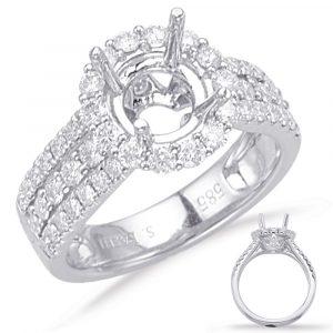 Platinum Halo Engagement Ring