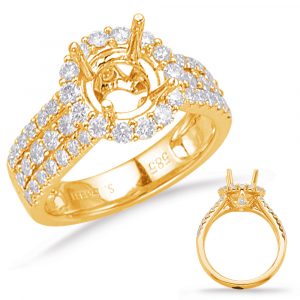 Yellow Gold Halo Engagement Ring