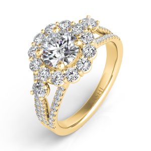 Yellow Gold Halo Engagement Ring