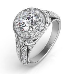 Palladium Halo Engagement Ring