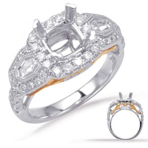 Rose & White Gold Engagement Ring