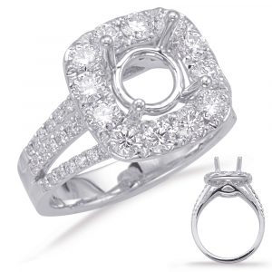 White Gold Halo Engagement Ring