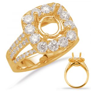 Yellow Gold Halo Engagement Ring