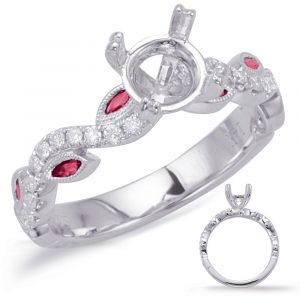 White Gold & Ruby Engagement Ring