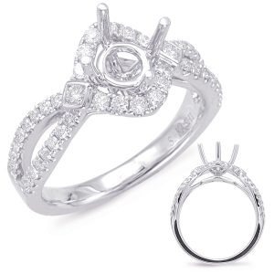 White Gold Halo Engagement Ring