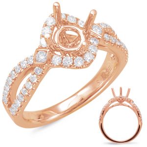 Rose Gold Halo Engagement Ring