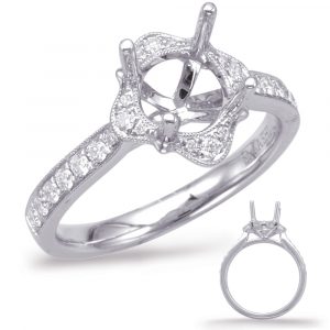 White Gold Halo Engagement Ring