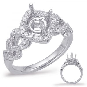 White Gold Halo Engagement Ring