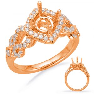 Rose Gold Halo Engagement Ring