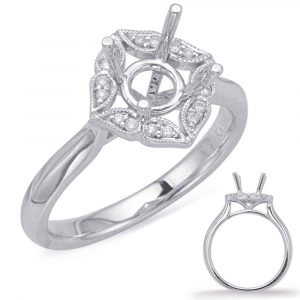 White Gold Halo Engagement Ring