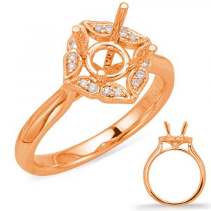 Rose Gold Halo Engagement Ring