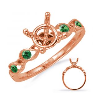 Rose Gold Engagement Ring With Emerald