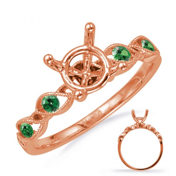 Rose Gold Engagement Ring With Emerald