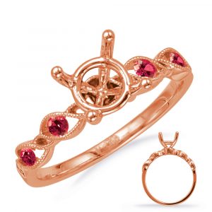 Rose Gold Engagement Ring With Ruby