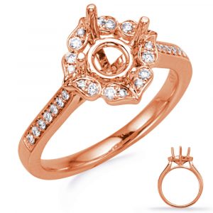 Rose Gold Halo Engagement Ring