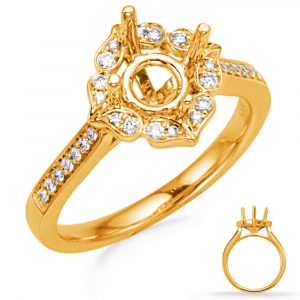 Yellow Gold Halo Engagement Ring