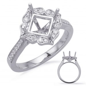 White Gold Halo Engagement Ring