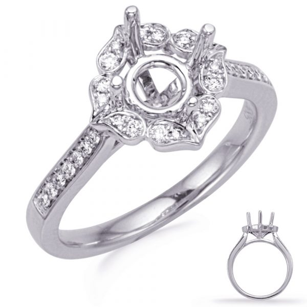 White Gold Halo Engagement Ring