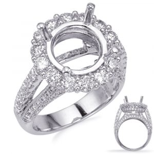 White Gold Halo Engagement Ring