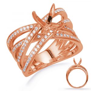 Rose Gold Diamond  Engagement  Ring