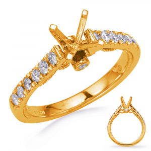 Yellow Gold Diamond Engagemond Ring