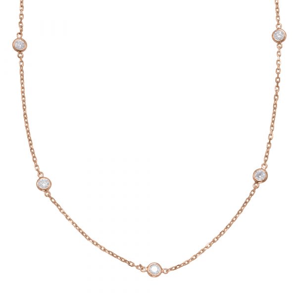 Rose Gold Diamond By The Yard Necklace